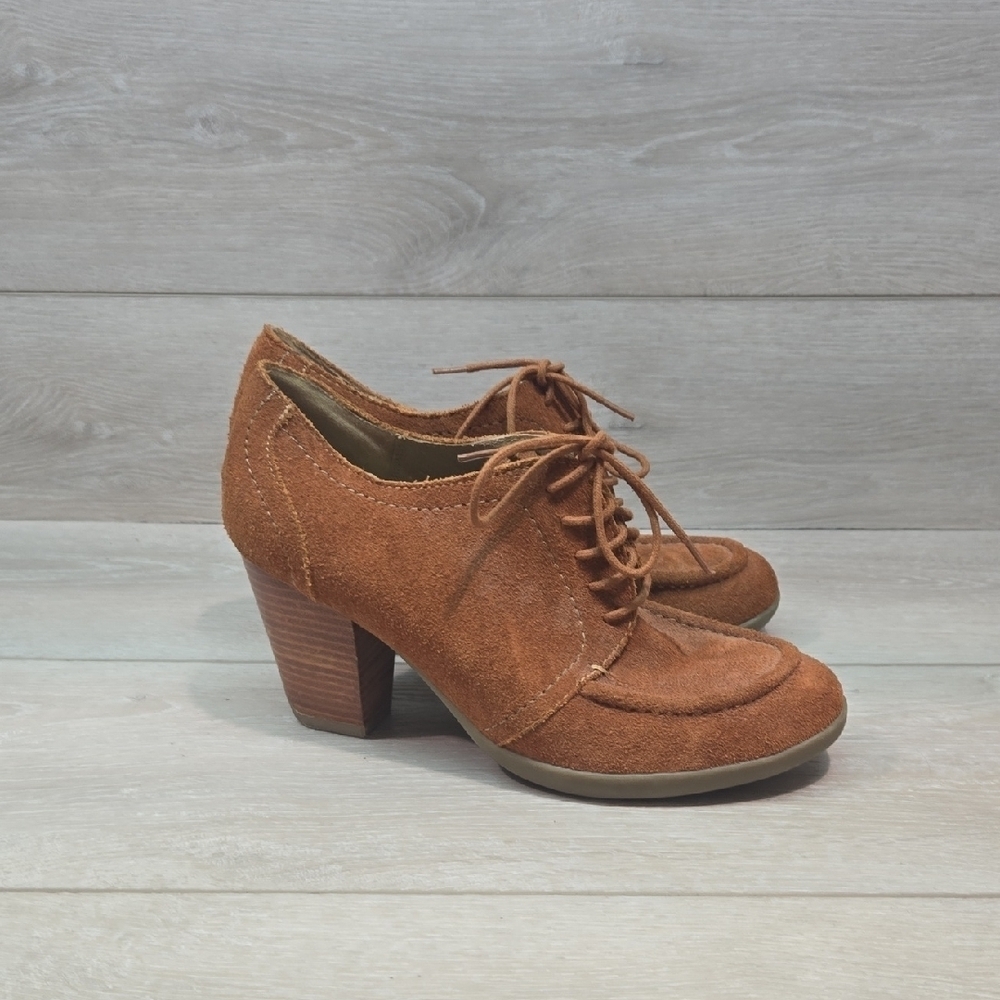 Kenneth Cole Reaction Vintage Y2K Women's Suede Lace-Up Heeled Shoes Boots 8.5M